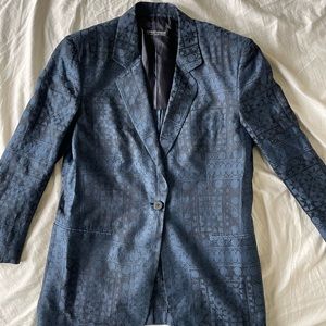 Vintage Giorgio Armani A Milano Borgonuovo 21 Couture Blue Blazer Size Small